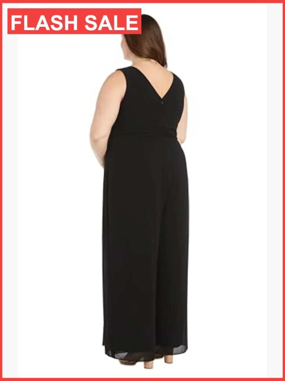 Sleeveless Wide Leg Jumpsuit with Rhinestone Waist - Picture 7 of 7